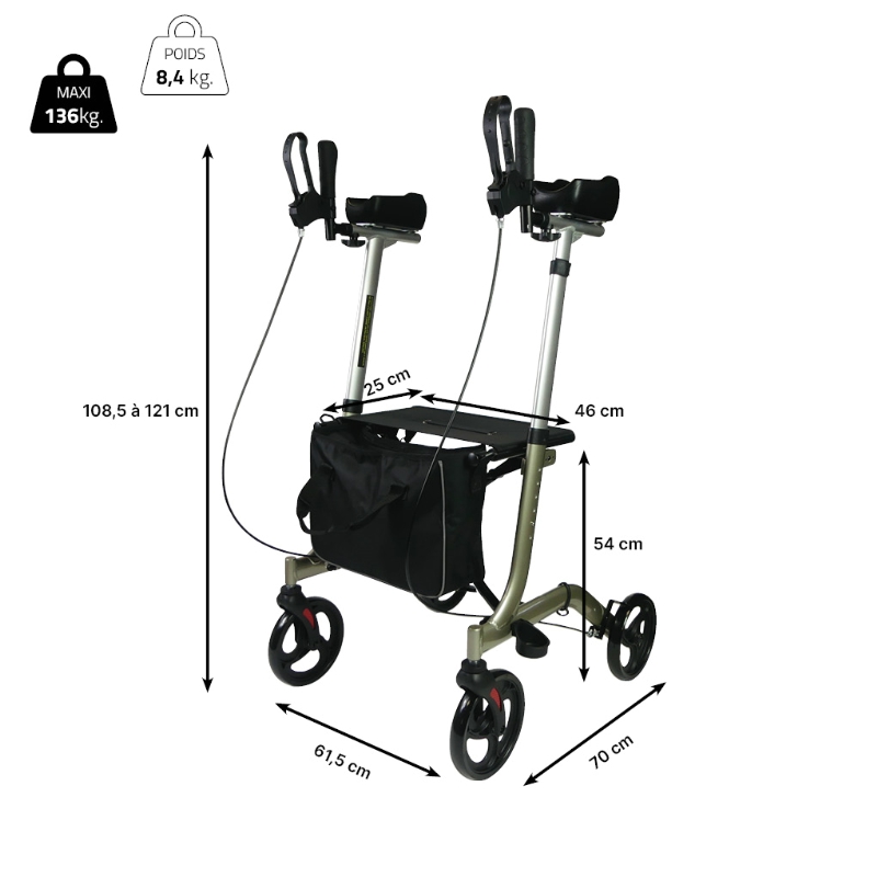 Rollator appuis ante-brachiaux Neo Support – Image 5